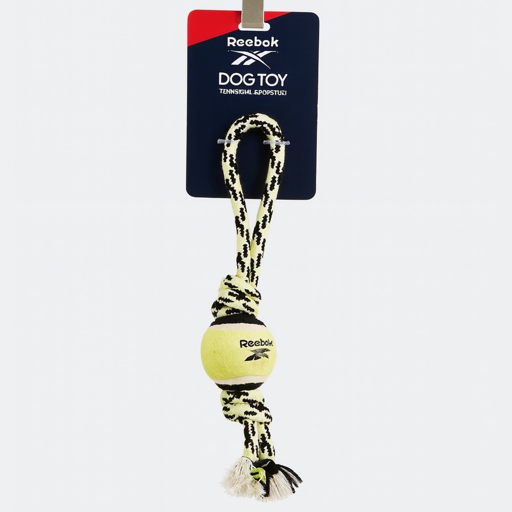 Reebok Dog Toy Tennis Ball & Rope Tug Durable Rope Toy for Pets